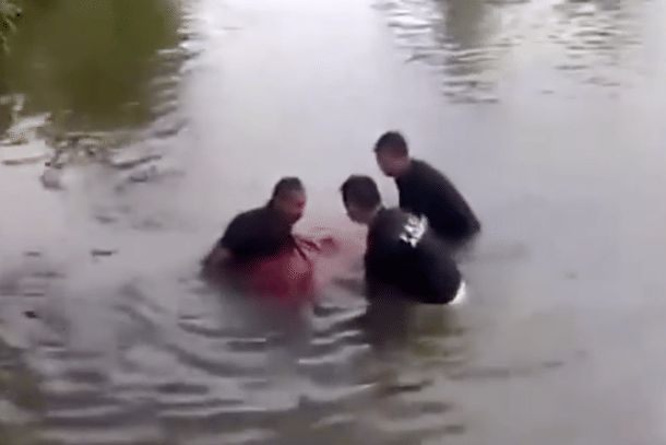 Assam SDRF recovering the body of prime accused in Dhing gangrape case